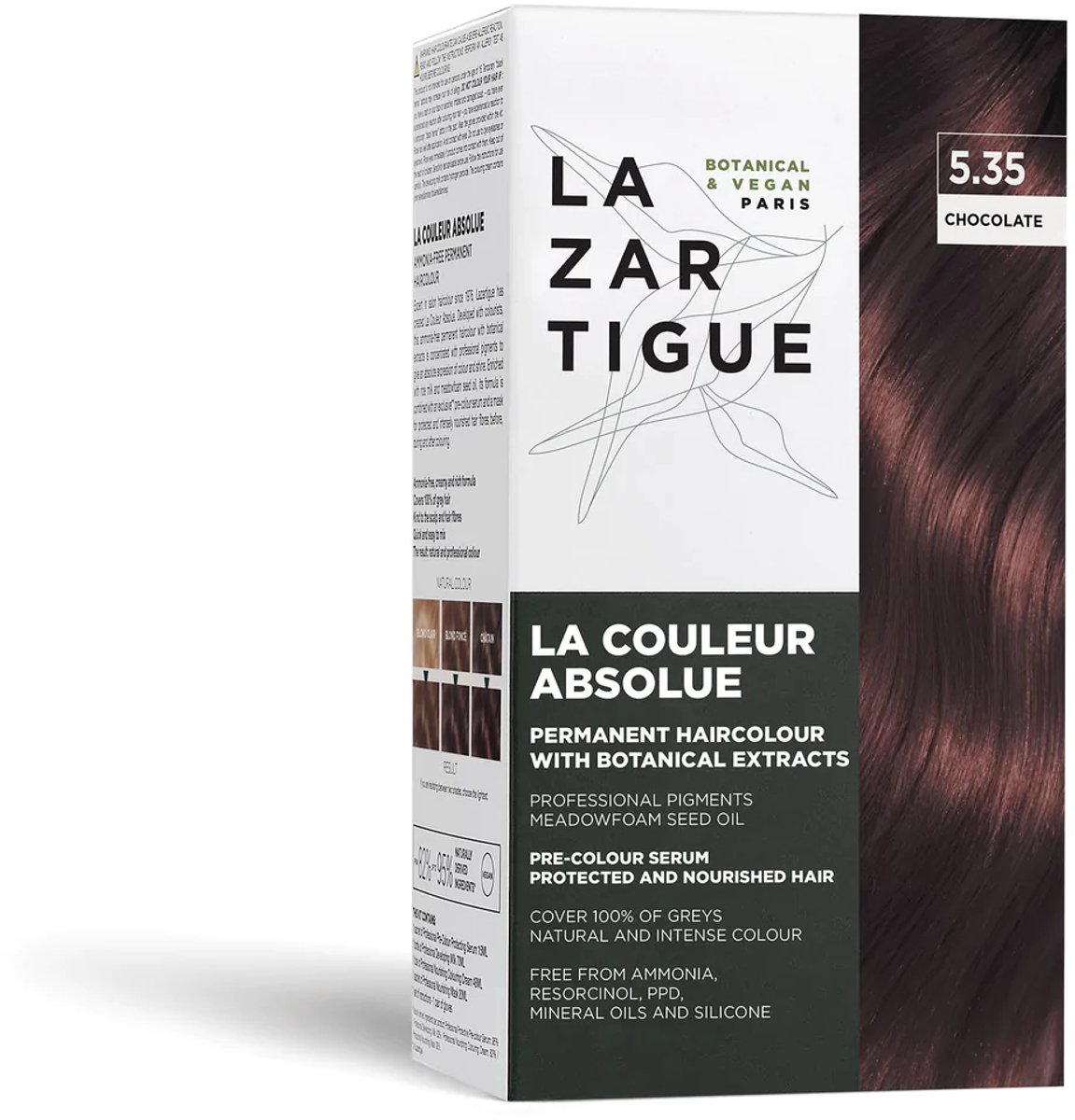 Lazartigue Pakket La Couleur Absolue Permanent Haircolour Mahogany Gold 5.35 Set