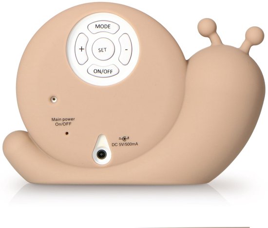 Alecto Baby BC110BE SIMON - Slaaptrainer, nachtlampje en wekker, slak, taupe