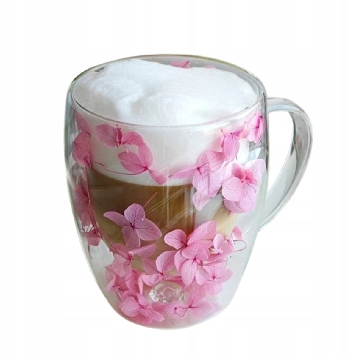 Thermos Glas met Bloemen - 300ml Dubbelwandig