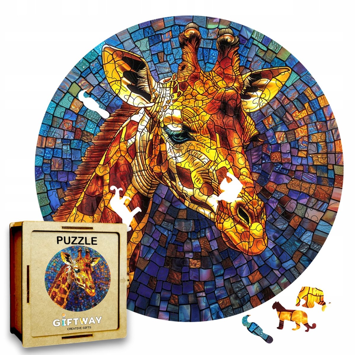 Houten puzzel Giraf 224 stukjes - 3D Dierenpuzzel voor volwassenen