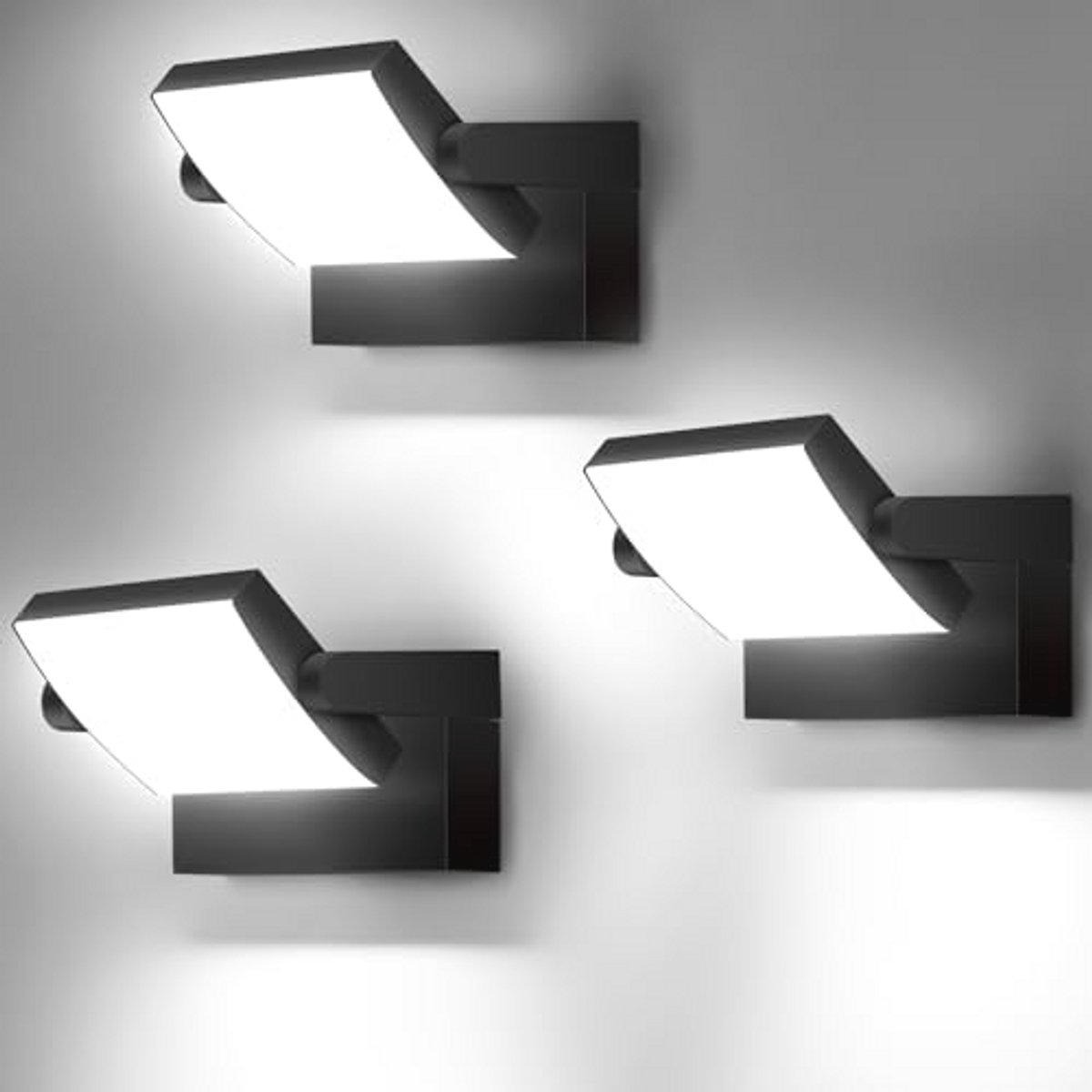 3 Stuks 40W Draaibare Wandlamp voor Buiten met LED Paneel - Waterproof, Verstelbaar en Energiezuinig