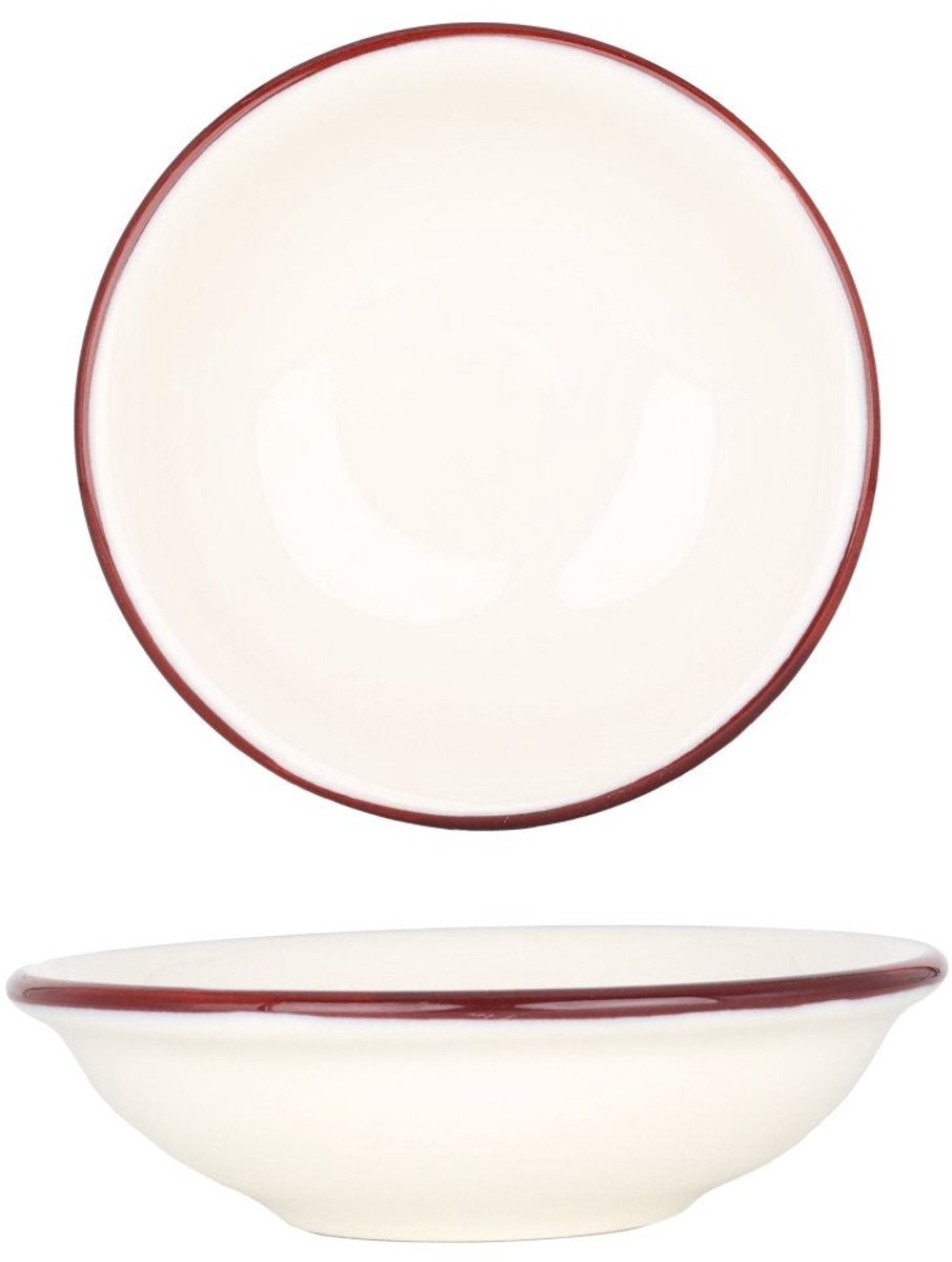 Bonna Serveerschaal - Linea Burgundy - Porselein - 15 cm (330cc) - set van 2