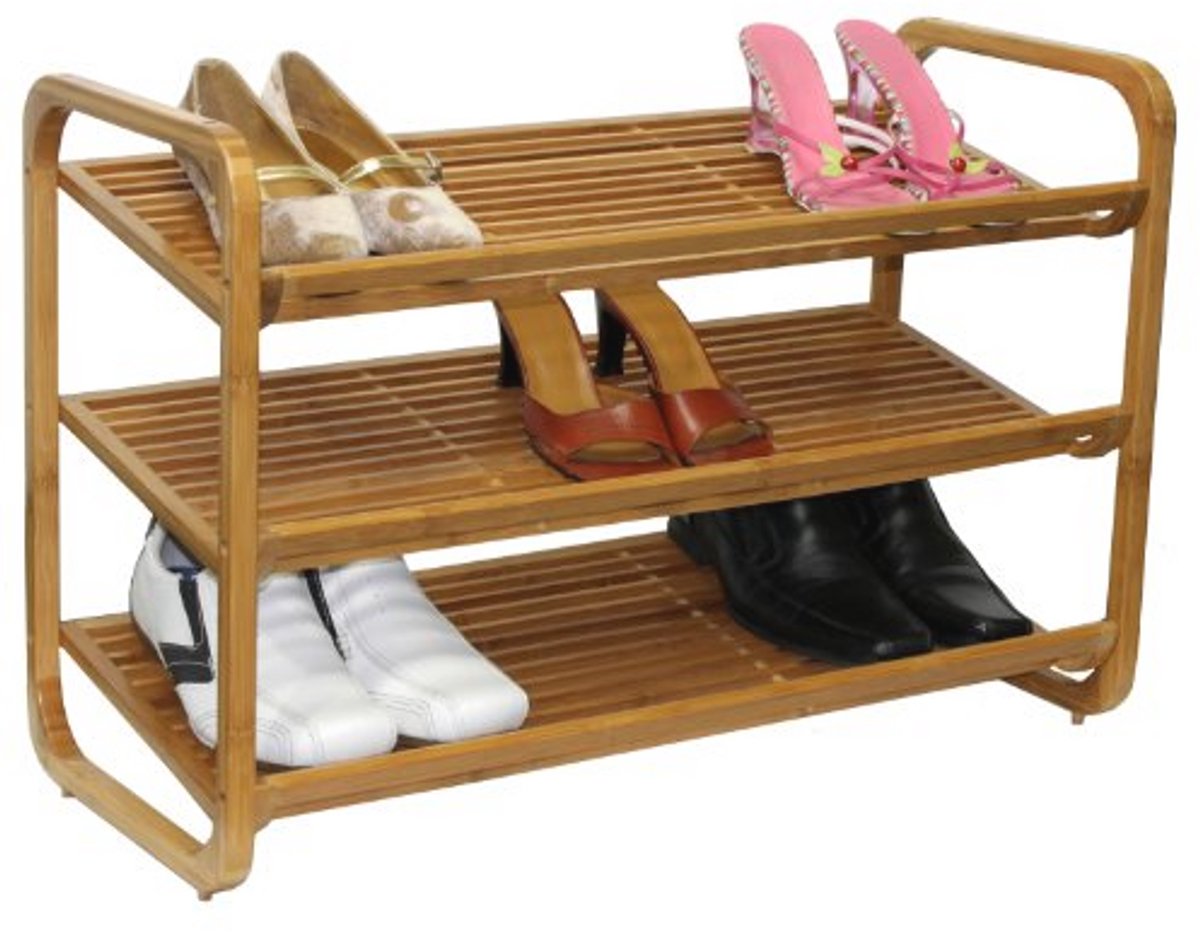 Bamboe schoenenrek met 3 etages voor optimale organisatie