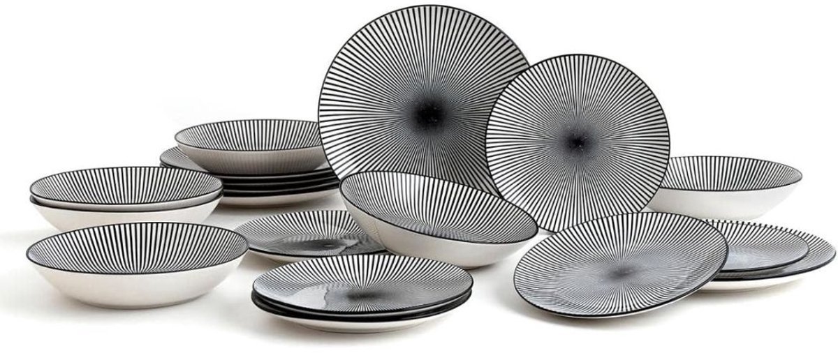 Thuys – Serviesset 6 Persoons – Bordenset – Chique Bordenset – Porselein – Zwart