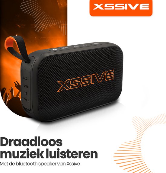Xssive BSP21 Draadloze Bluetooth Speaker - Compacte Stereo Speaker - 8W - Met RGB verlichting - USB/SD/FM-Radio - Draagbaar - Zwart van Merkloos — afbeelding 5