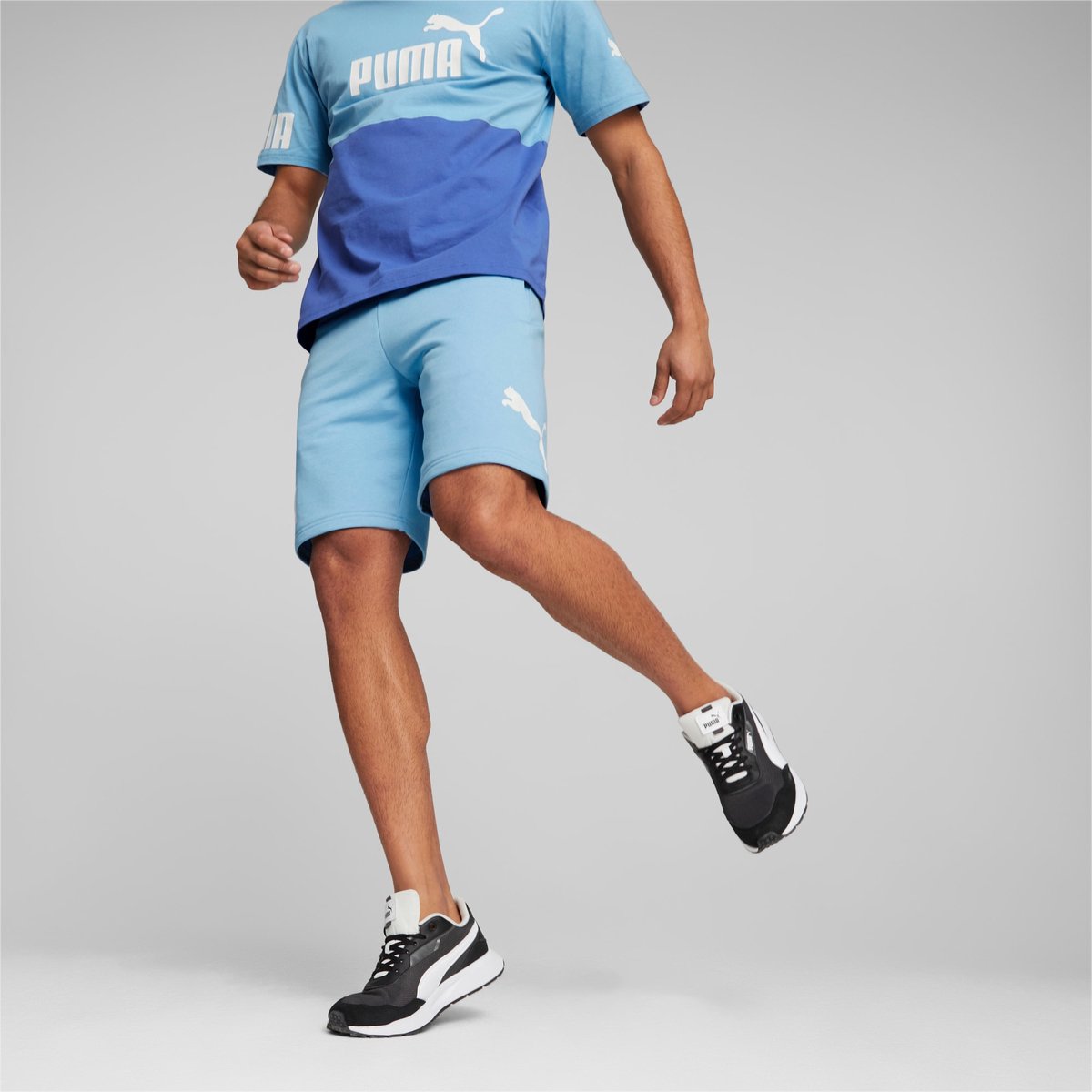 Puma Power Shorts Korte Broek Mannen Blauw
