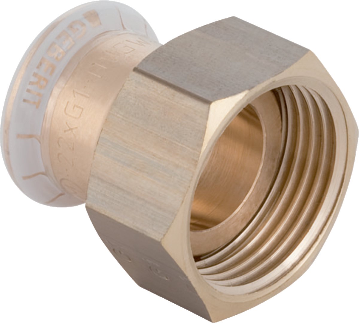 Geberit Mapress koperen overgang met wartelmoer, DN 15, dø 18 mm, 65040