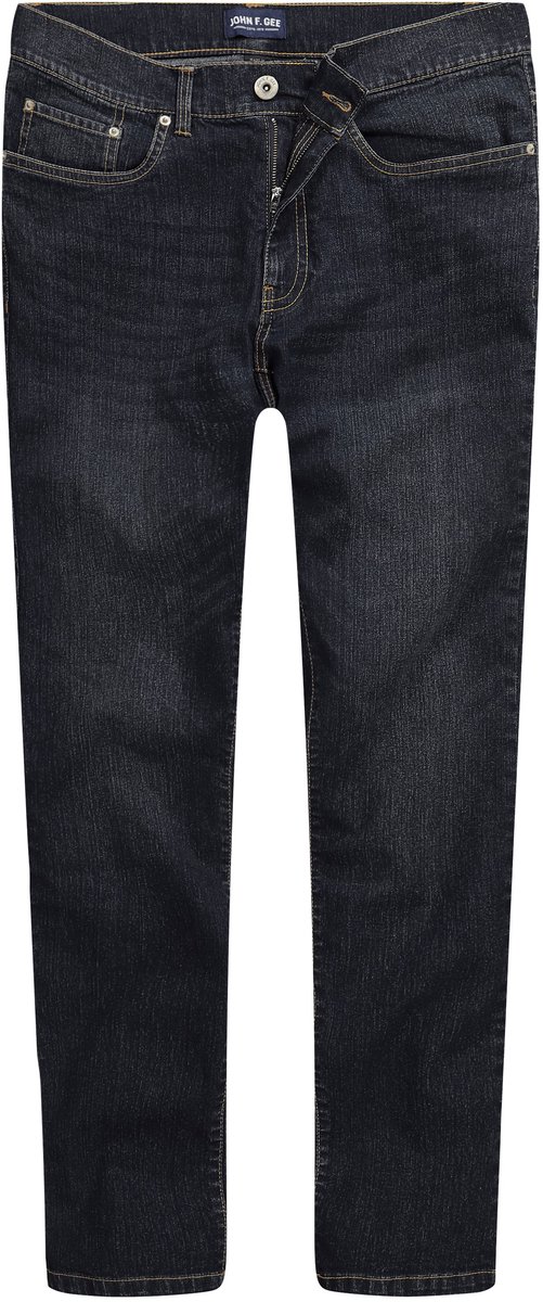 John F. Gee - Heren - Jeans straight fit 5-pocket - Mat jeansblauw - Maat 26