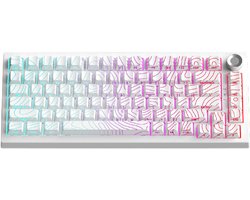 Mechanisch gamingtoetsenbord met 83 toetsen, RGB-achtergrondverlichting, drie modi, hot-swappable (wit)