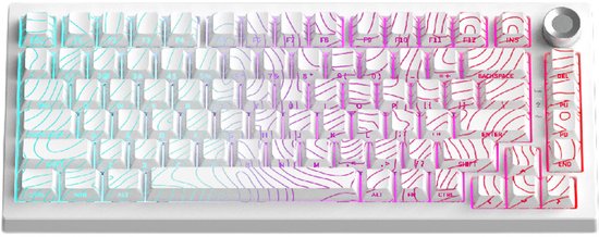 Mechanisch gamingtoetsenbord met 83 toetsen, RGB-achtergrondverlichting, drie modi, hot-swappable (wit)
