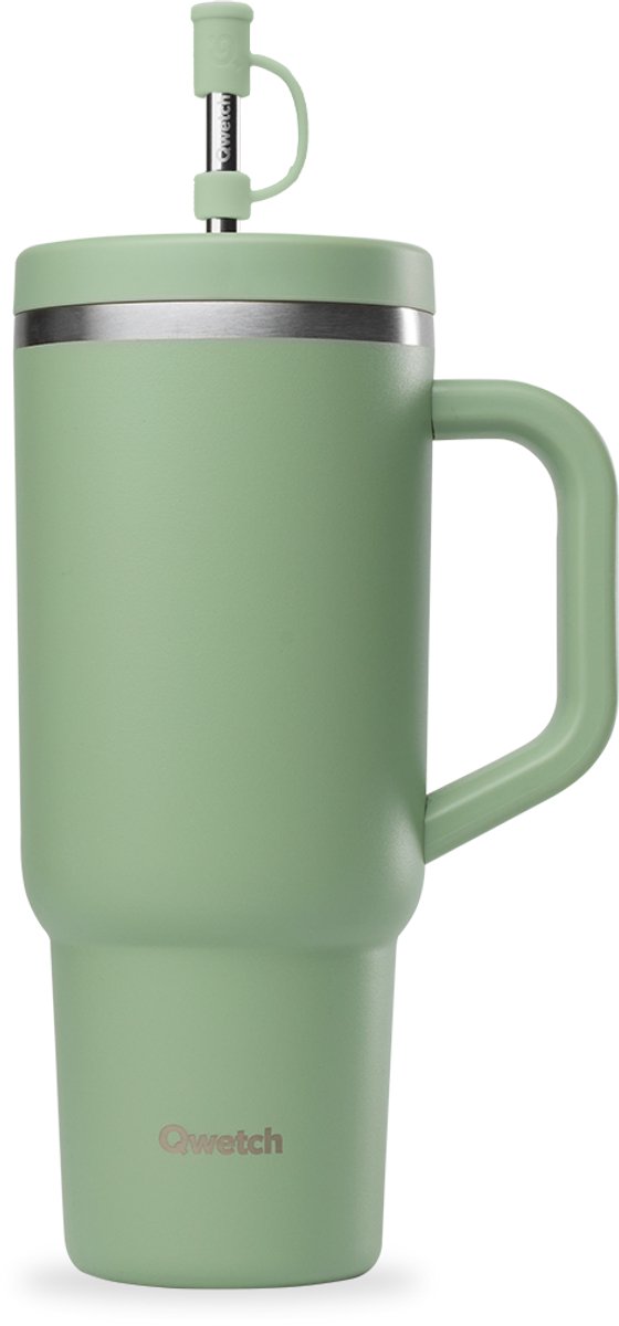 Qwetch - Isothermische Travel Cup - Matt Groen Linnende- 900ml
