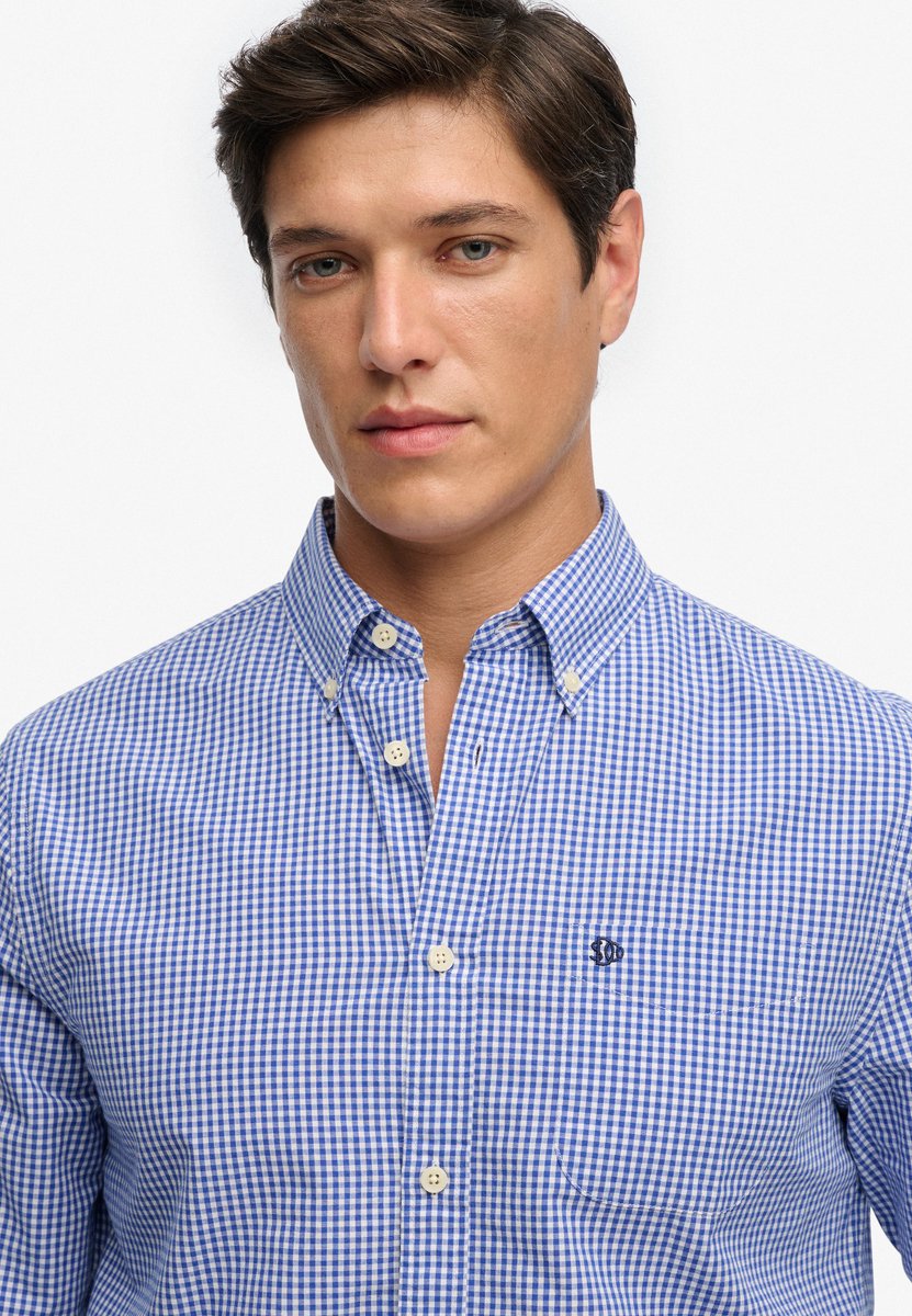 Superdry Preppy Poplin Overhemd Met Lange Mouwen Heren Lange mouwen shirts Marineblauw
