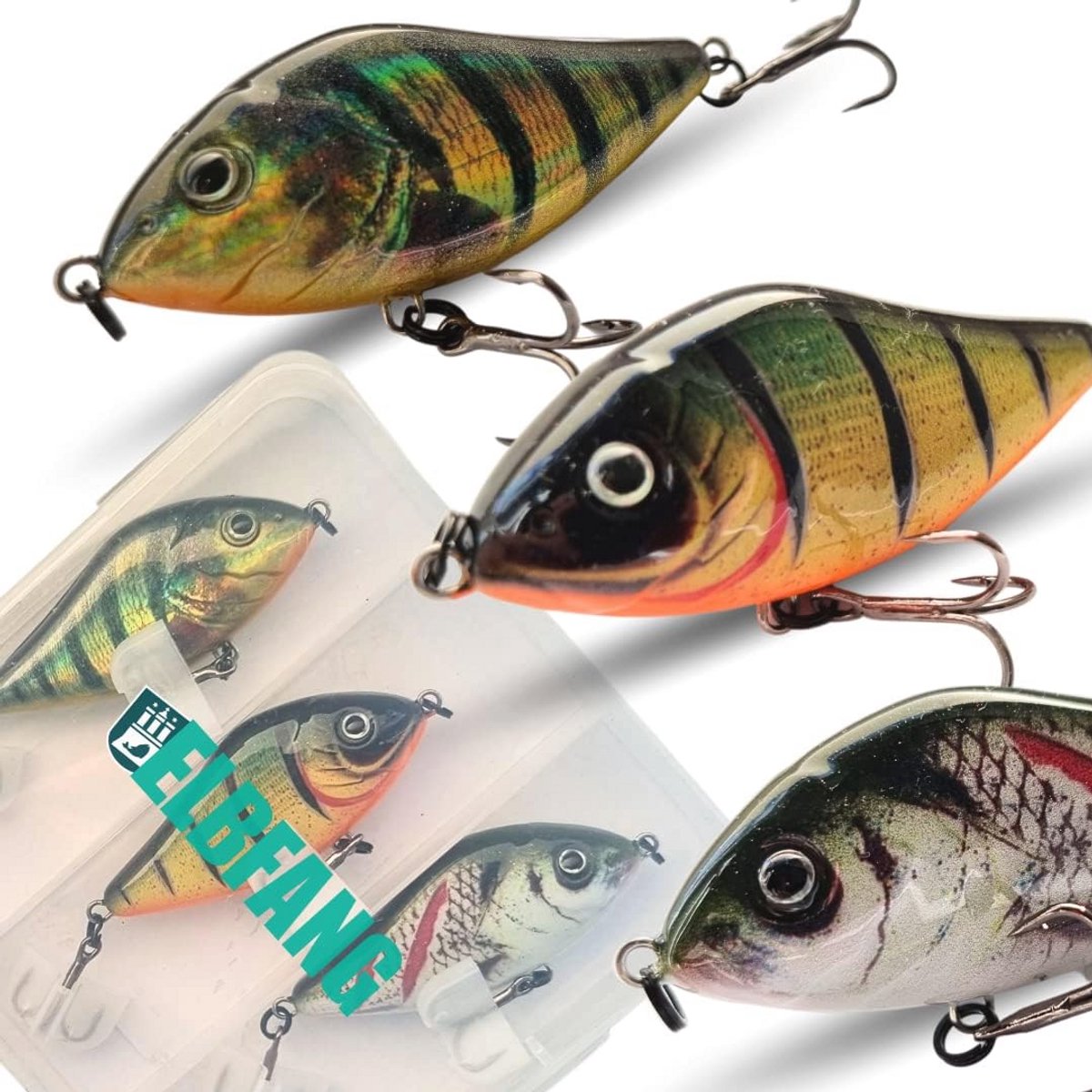 Jerkbait Set voor Snoekvissen - 5 Stuks Jerk Wobbler - Snoekaas 90 mm 21 g