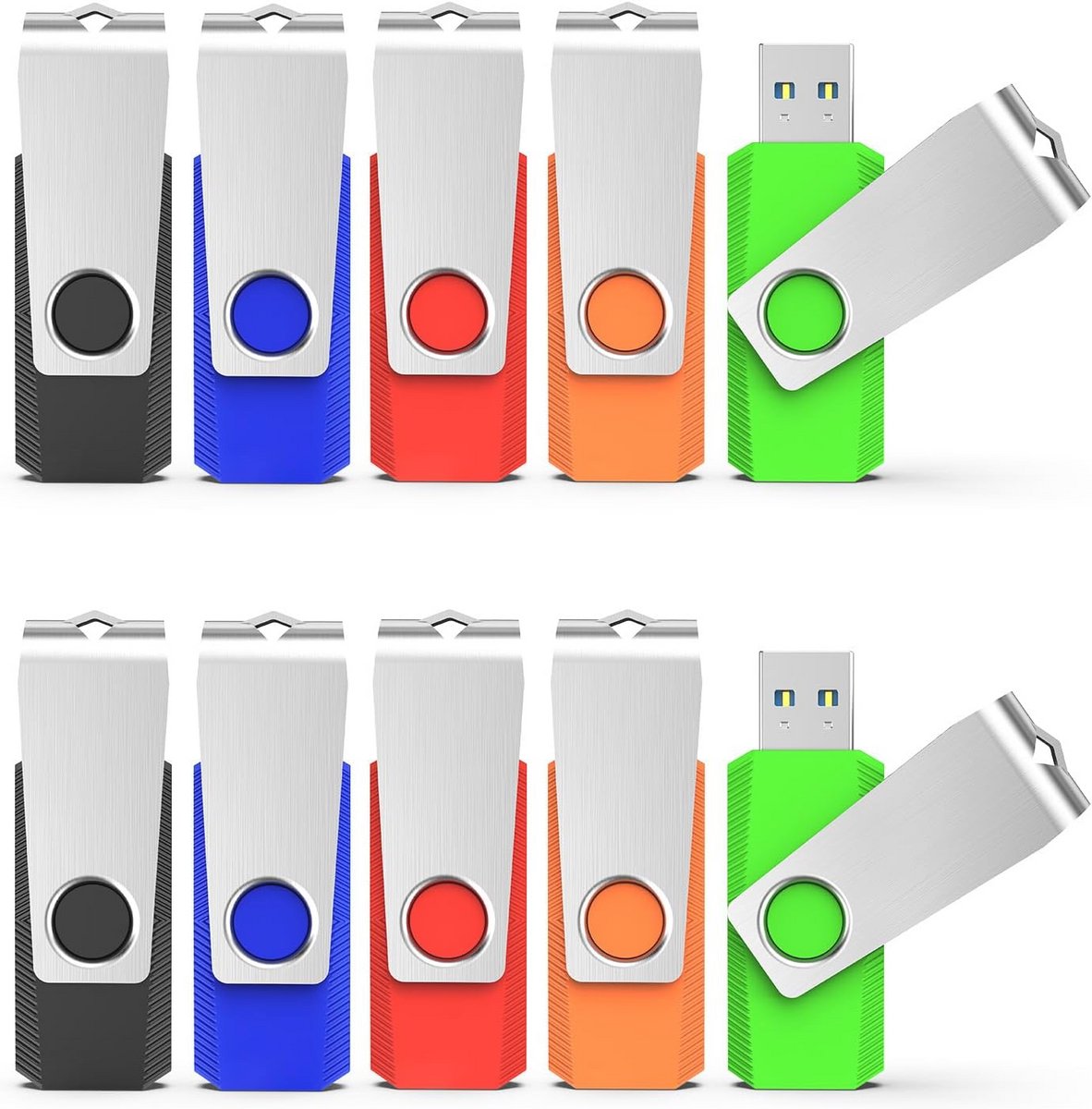 64 GB USB-stick, 10 stuks, USB 3.0, Hoge Snelheid Flash Drive voor Laptop en PC