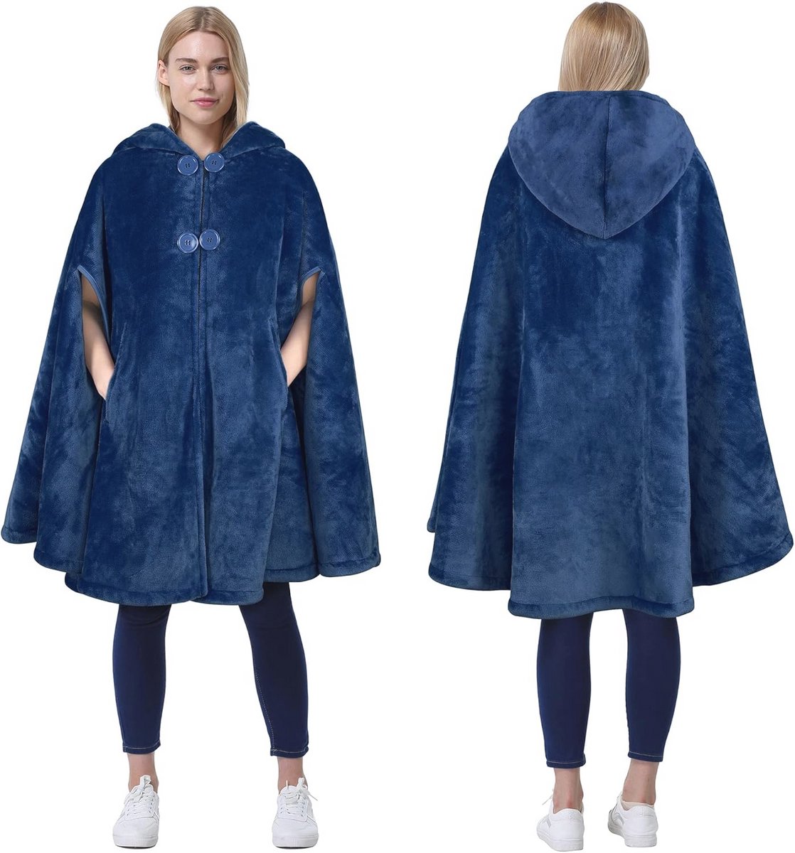 Dames Poncho Cape met Capuchon van Sherpa Fleece - Cuddle Deken - Perfecte Cadeau voor Kerst en Valentijn