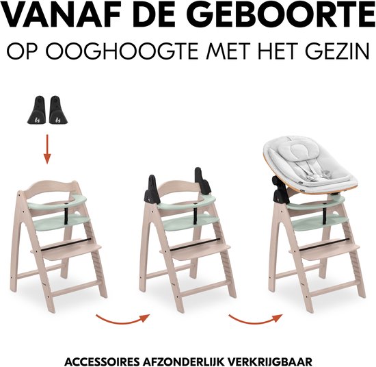 hauck kinderstoel set Arketa N Play - houten kinderstoel met speelblad - FSC®-gecertificeerd beukenhout - Whitewashed Mint van Merkloos — afbeelding 4