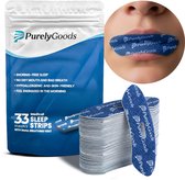 PurelyGoods® Bandelettes Buccales – 33 Pièces – Bande pour la Bouche – Sommeil – Anti-Ronflement – Myotape – Mouth Tape – Hypoallergénique – Bande Adhésive Forte