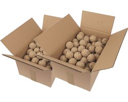 Famiflora mezenbollen zonder Net - 200 Vetbollen à 90 gram - Voedzame Traktatie voor Tuinvogels - Zonder netje: veiliger voor vogels en beter voor het milieu omdat geen plastic achterblijft
