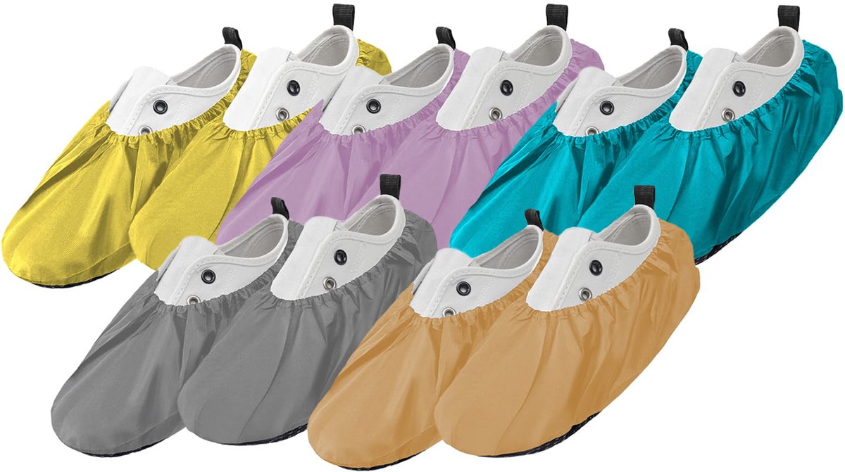 FEROCITY - Schoenovertrekken - Antislip, herbruikbaar - Unisex - Erwachsene - EU 38-45 - Polyester - Heldere Mix