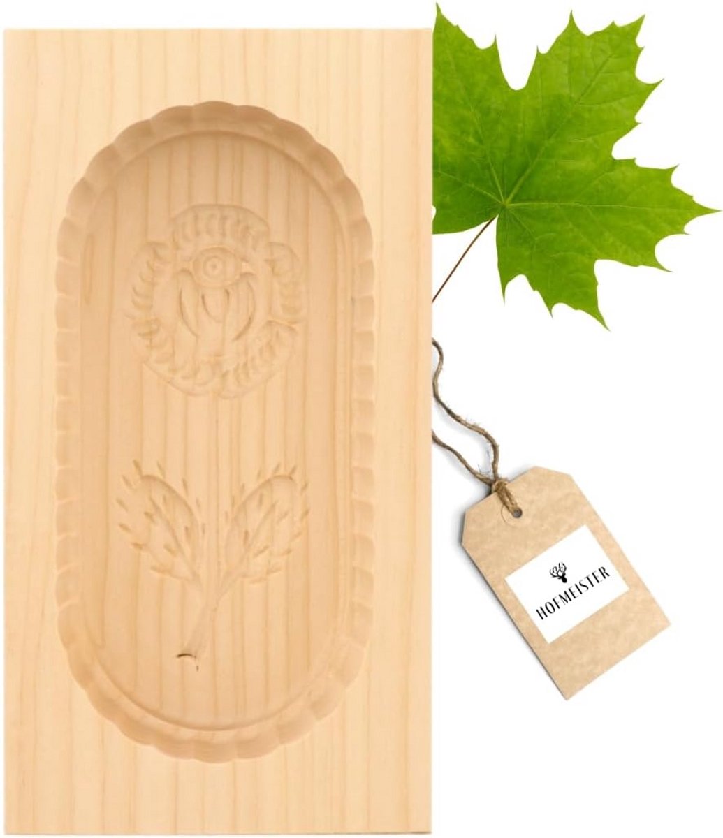 Decoratieve Botervorm voor 250g Boter - Handgesneden Esdoornhout - 19 cm