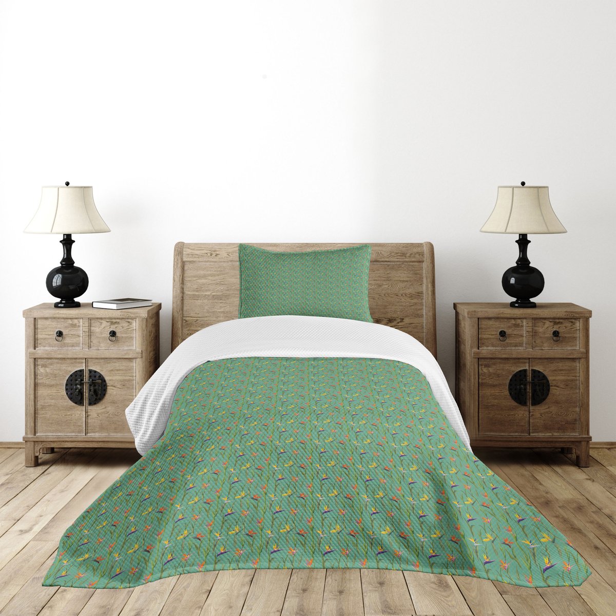 ABAKUHAUS Bedsprei – Paradijsvogelbloemen – 170×220 cm, 2-delig