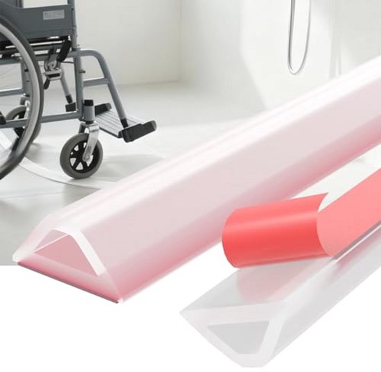 Waterstrip voor douche, zelfklevend, 200 cm, siliconen, waterstopper, douche, inloopdouche, vloer, waterblokkering, douchewaterstop, zelfklevende rubberen strip voor natte en droge scheiding, badkamer