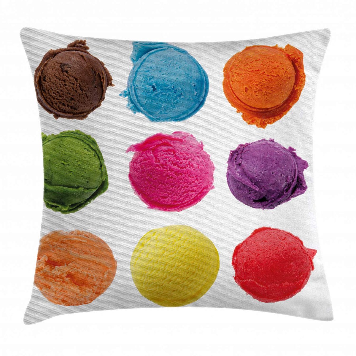 ABAKUHAUS Ijs-kussenhoes – Dubbelzijdig bedrukt – Rits – 40x40 cm – Multicolor Wit