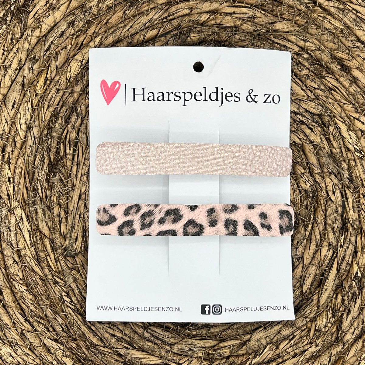 French Barrette - 10 cm speld / clip - meiden - dames - volwassenen - panter - roze