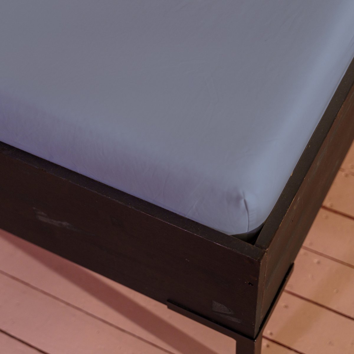 Kayori Shizu Splittopper Hoeslaken Perkal - 200x200cm - 200TC Hotelkwaliteit - Matrasdikte 12 cm - Blauw