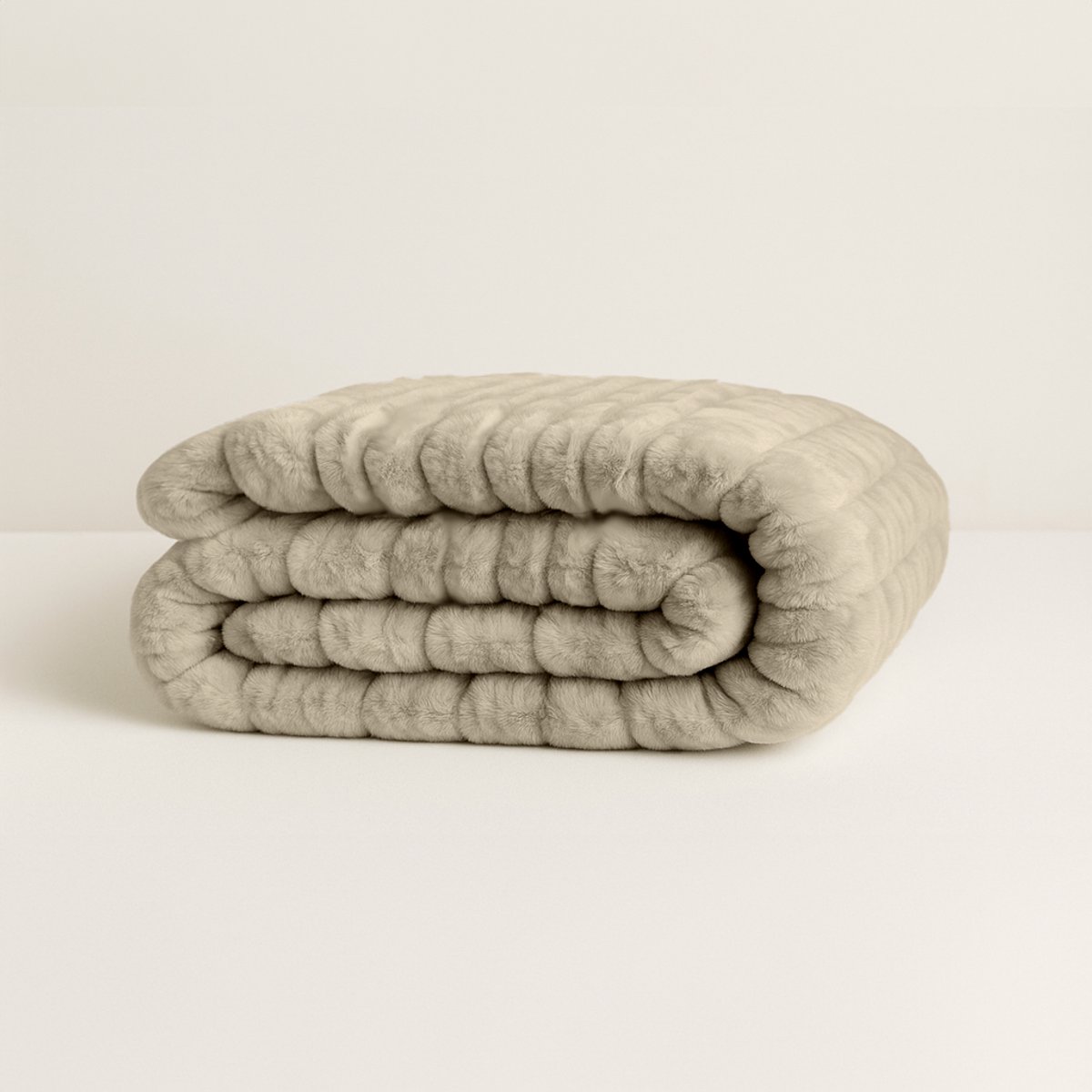 Y-NOT - Teddy Dekbed Zonder Overtrek 140x220 - Chunky Rib - All Season - Zacht & Wasbaar - Zand