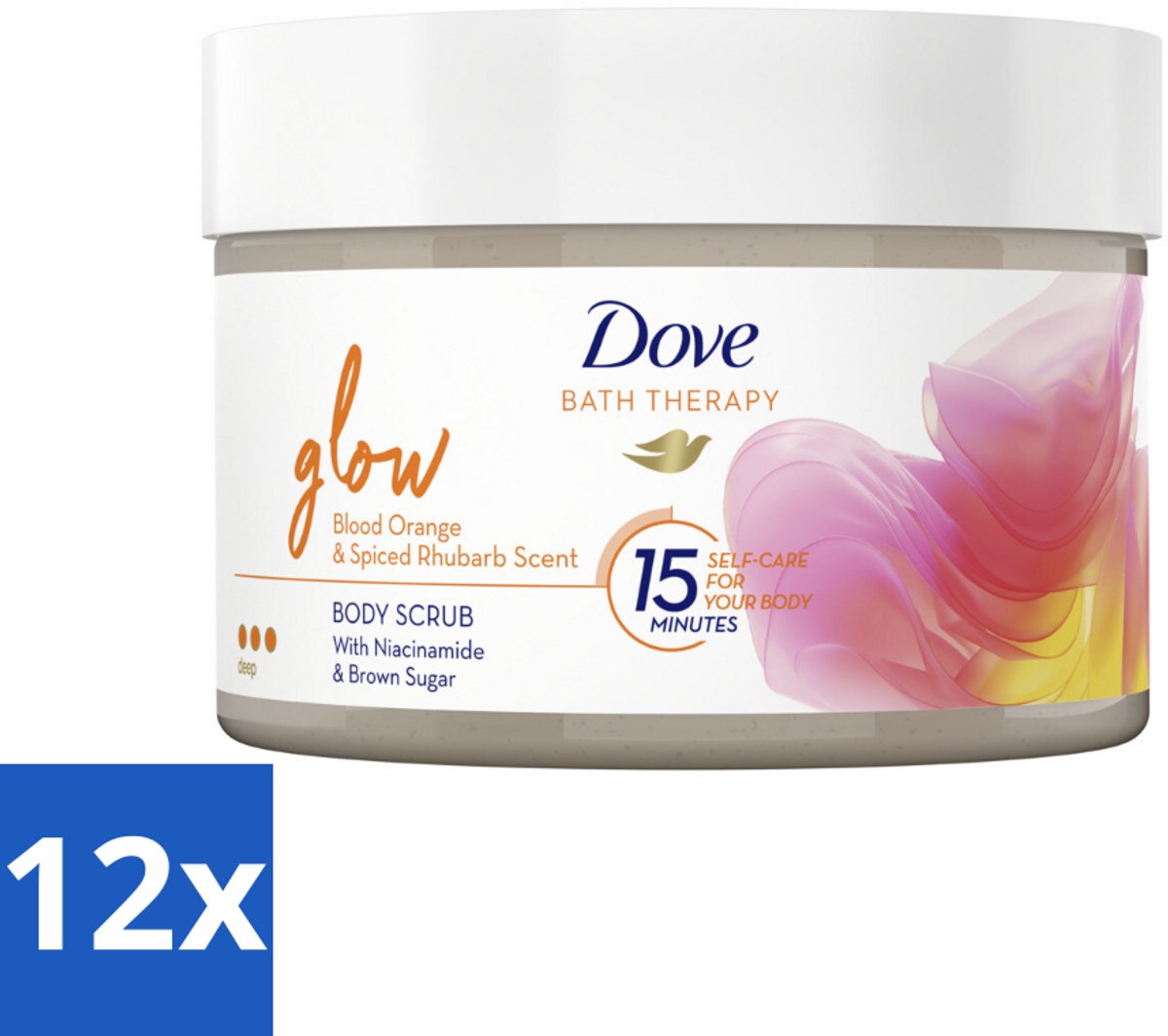 Dove Bath Therapy Glow Bodyscrub 295 ml - Voordeelverpakking - 12 stuks