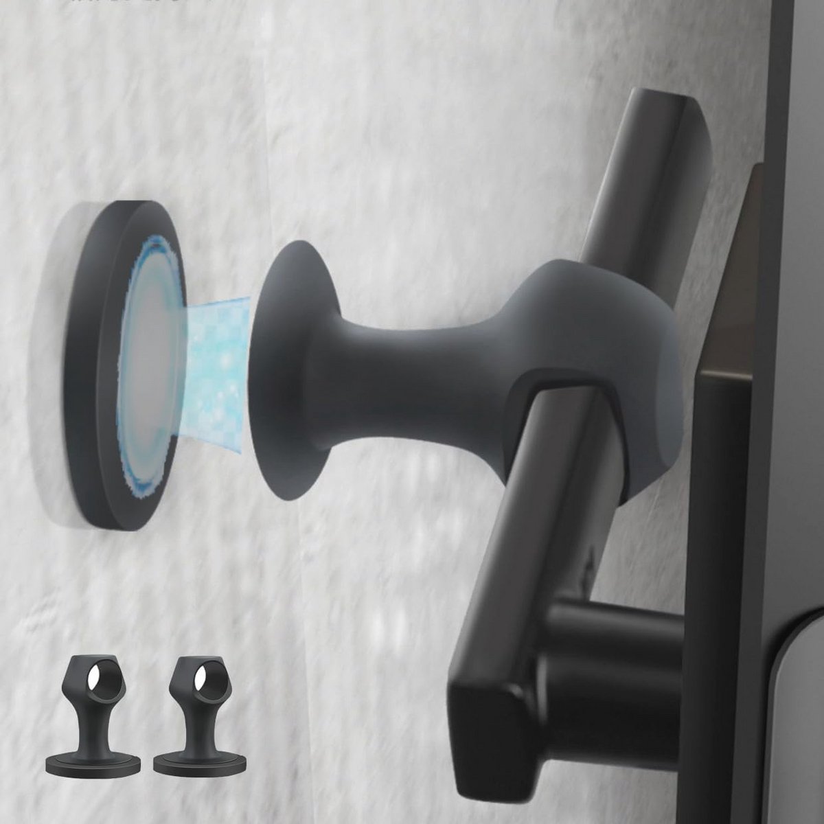 Magnetische Deurstoppers - 2 Stuks Rubber met Sterke Zuigkracht voor Deuren