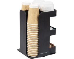 8-vaks koffiekopje en deksel carrousel organizer - zwart