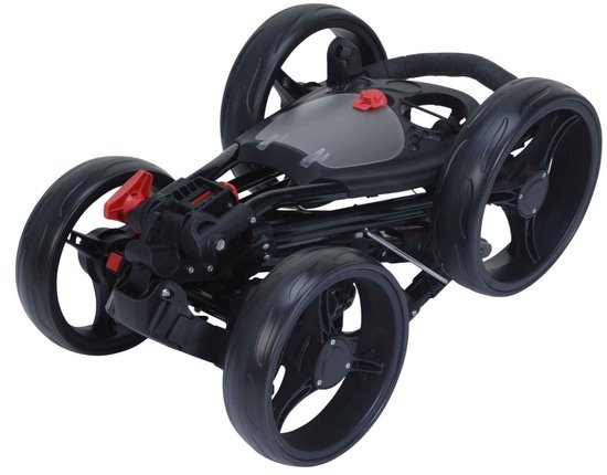 Fastfold - Golftrolley Quad - 4 wielen - Zwart - Met handrem - Extra compact van Merkloos — afbeelding 3