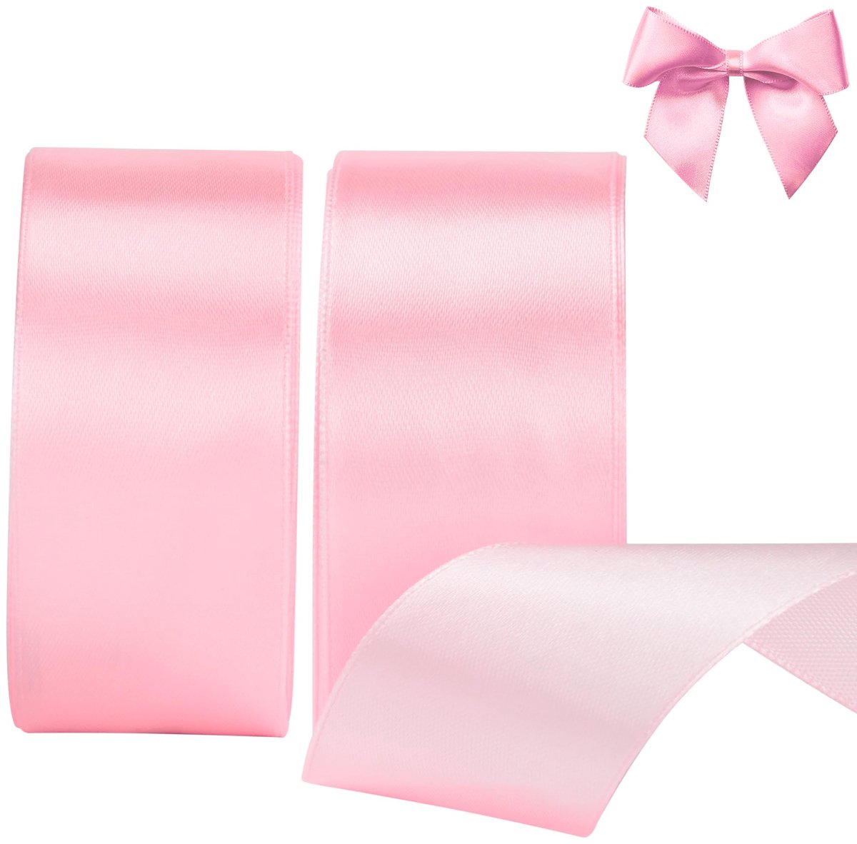 IMPERATORIS® Satijn Linten Set Voor Knutselen, Cadeaus, Decoratie - Cadeaulint - roze