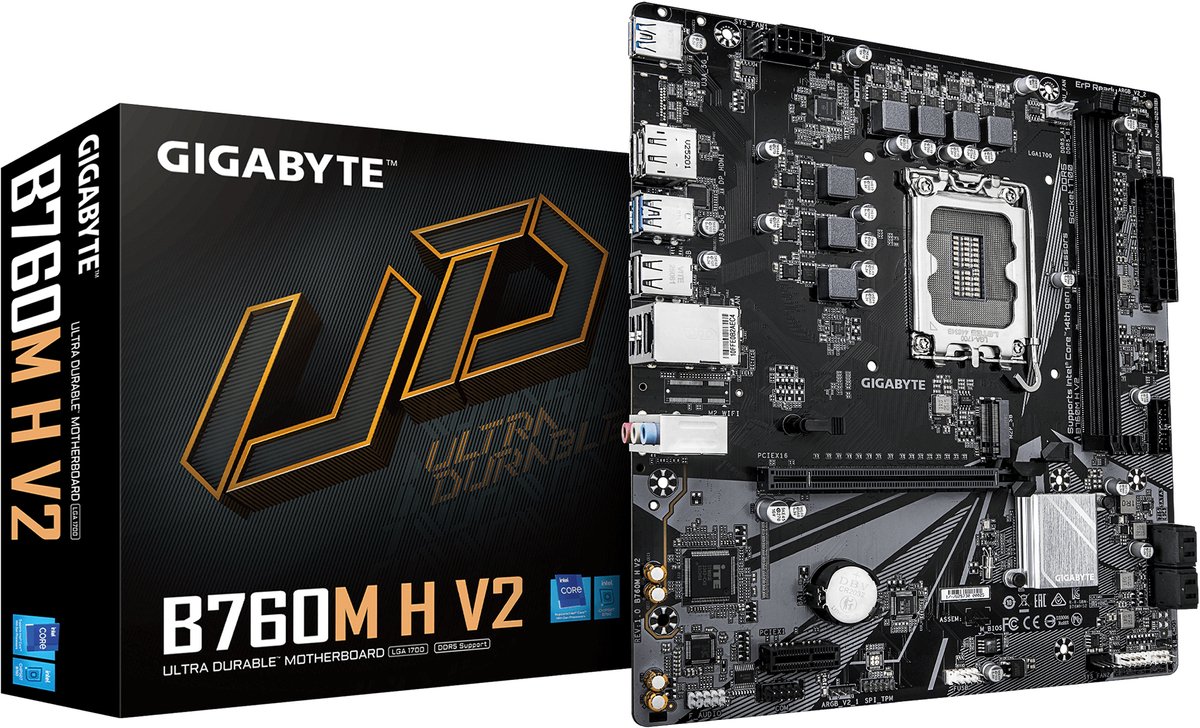 GIGABYTE B760M H V2 moederbord Intel B760 Express LGA 1700 micro ATX