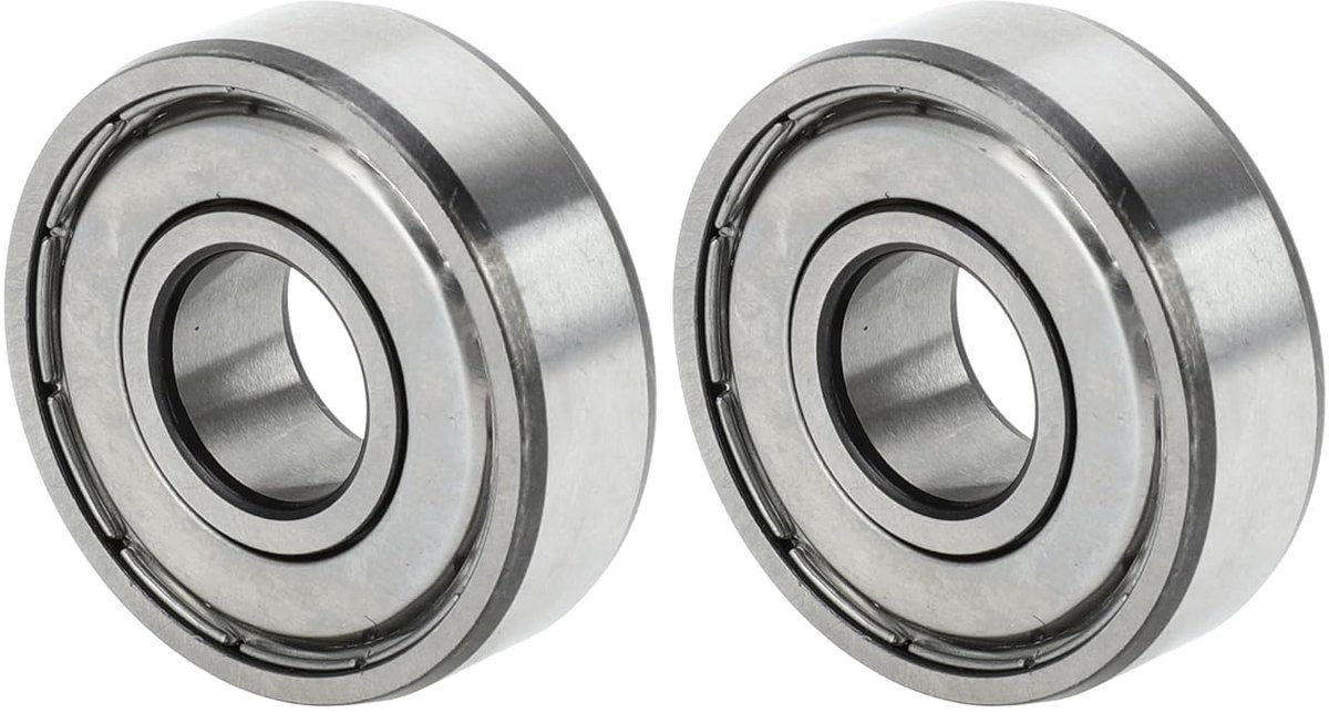 Diepe groefkogellagers P5 12x32x10mm gesmeerde lagers dubbele metalen afdichting zilverkleurige scooter skateboard wiel pak van 2 ABSOPRO 6201ZZ