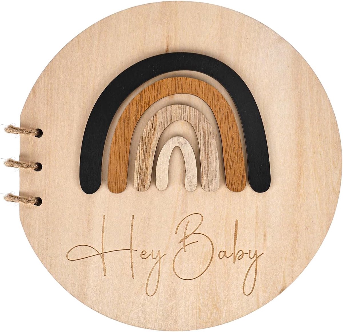Gastenboek voor Baby Shower met Houten Kaft - 40 Bladzijden - Gastenboek Pagina's - Herinneringen - DIY Scrapbook Decoratie - Herinneringsalbum voor Babymeisjes en Babyjongens
