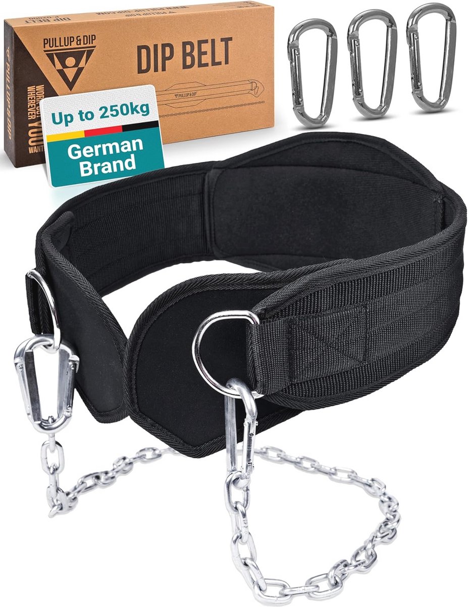 Dipriem voor Krachttraining en Calisthenics - Inclusief Neopreen Bescherming en 3 Karabijnhaken