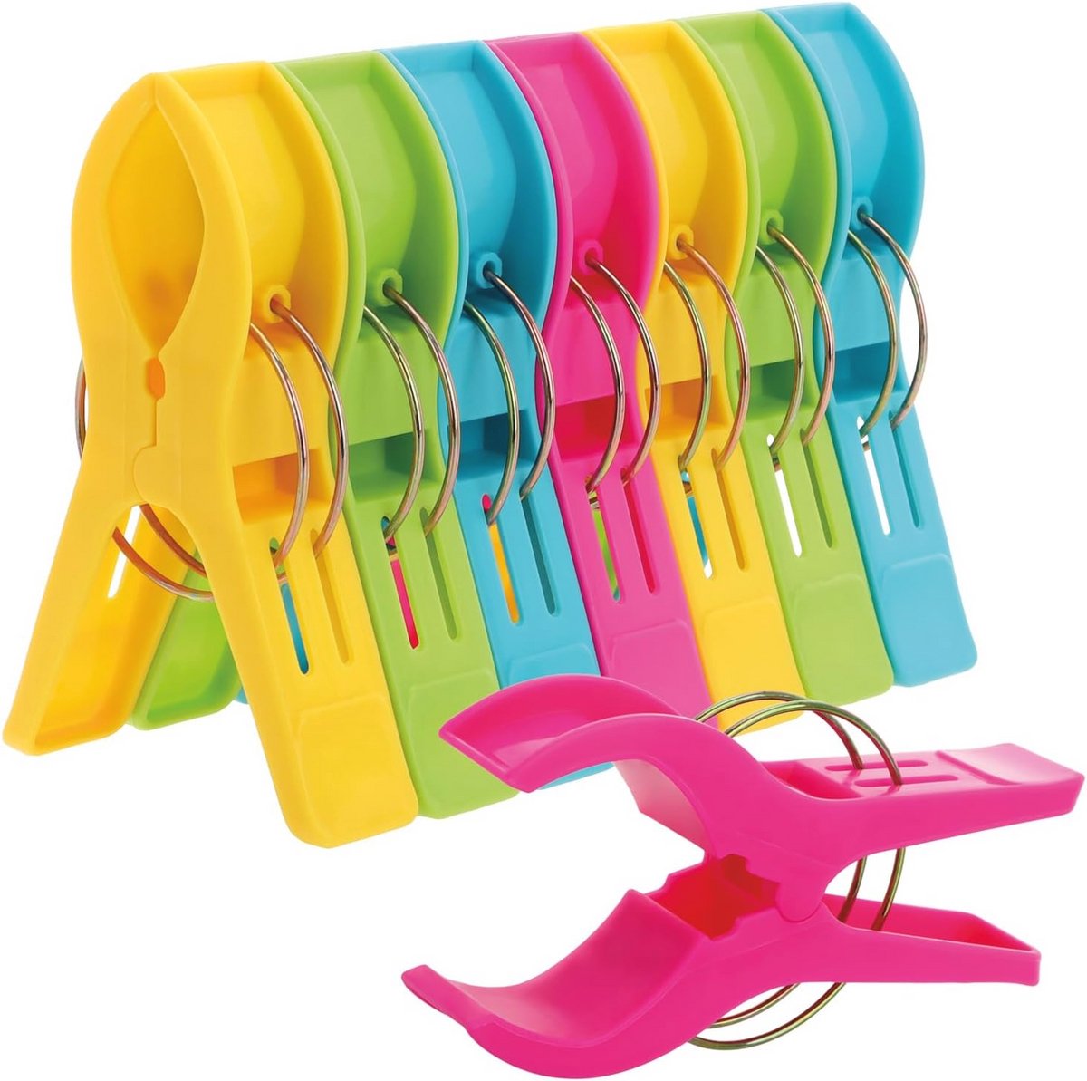 Grote Strandlakenclips voor Ligstoelen - XXL Wasknijpers voor Jassen en Dekens - Klemmen v
