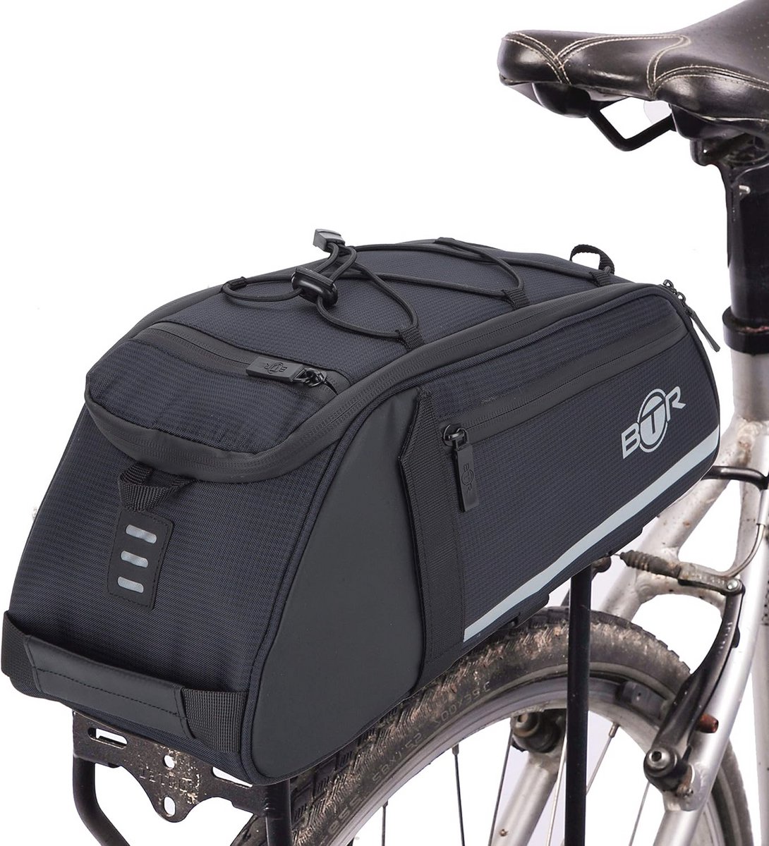Waterafstotende 8 Liter Fietstas voor Bagagedrager met Extra Opbergruimte