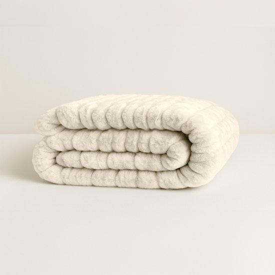 Y-NOT - Teddy Chunky Rib Dekbed Offwhite 240x220 - Dekbed Zonder Overtrek - Wasbaar Dekbed - Hoesloos dekbed - Dekbed met vaste overtrek - 30 dagen proefslapen