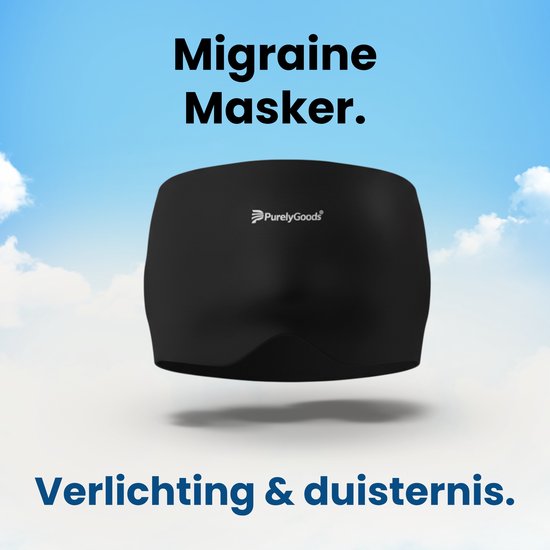 PurelyGoods® Masque Migraine 600 g – Bonnet Migraine – Pack Froid – Icepack – Sac de Congélation Inclus – Noir