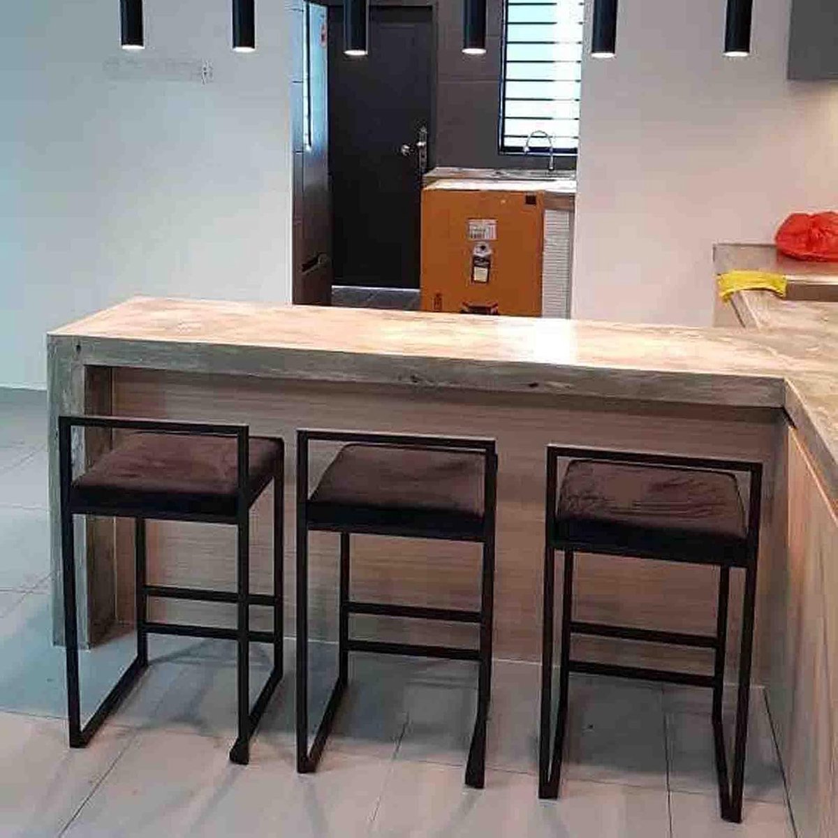 Set van 2 Design Barkrukken met Rugleuning - barkruk zacht gevoerde zitting | - Medahomestore