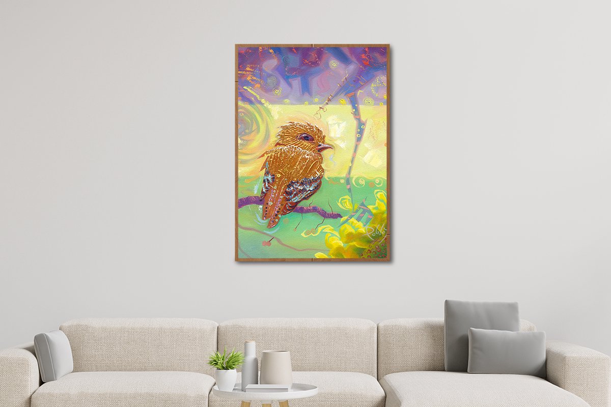 Golden Birds Series – The Golden Guardian #2 – A2 – Fine Art Paper – Giclée Art Print