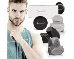 Jawliner® Kaaktrainerset voor dames en heren, kaaktrainer, met 3 weerstandsniveaus, dubbele kinverloopstuk, 100% voedselveilig siliconen, gezichts- en nekvormer en kaakversterker