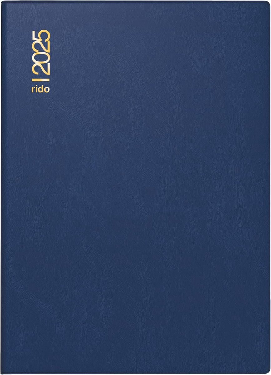 Zakagenda 2025 A6 Blauw - 1 Pagina per 2 Dagen - Kunststof Omslag