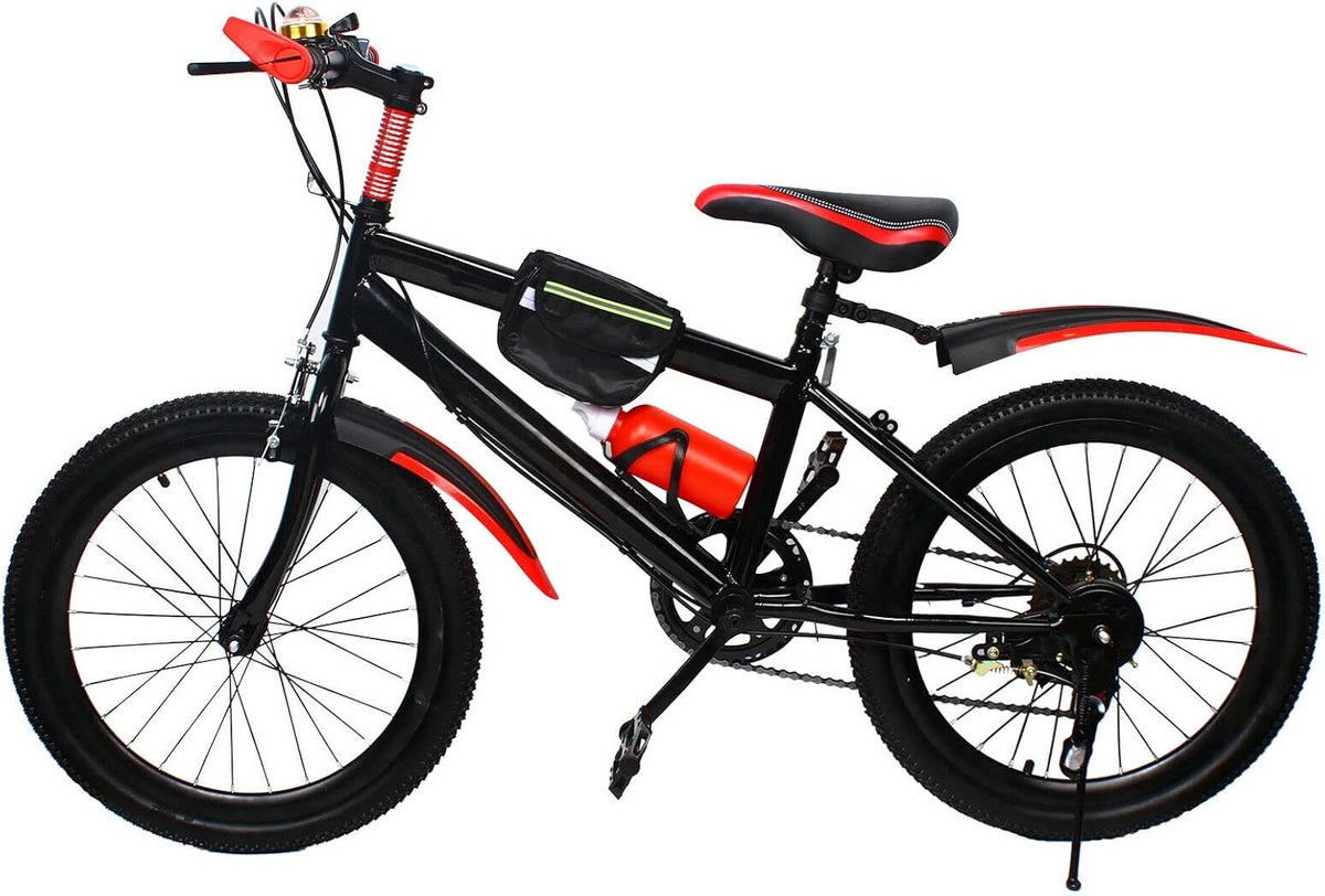 Kinderfiets 20 inch jongensfiets voor kinderen met 6 versnellingen en accessoires