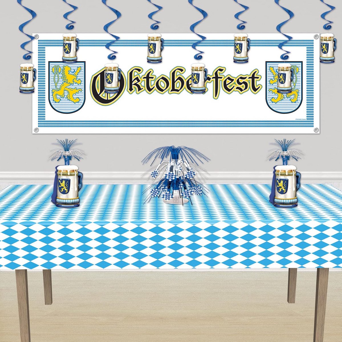 Kunststof Oktoberfest Tafelkleed - Feestelijk en Afwasbaar - Geschikt voor Bierfeesten