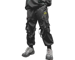 Heren Cyberpunk Techwear Cargo Broek - Baggy Streetwear Japanse Stijl Casual Broek voor Mannen